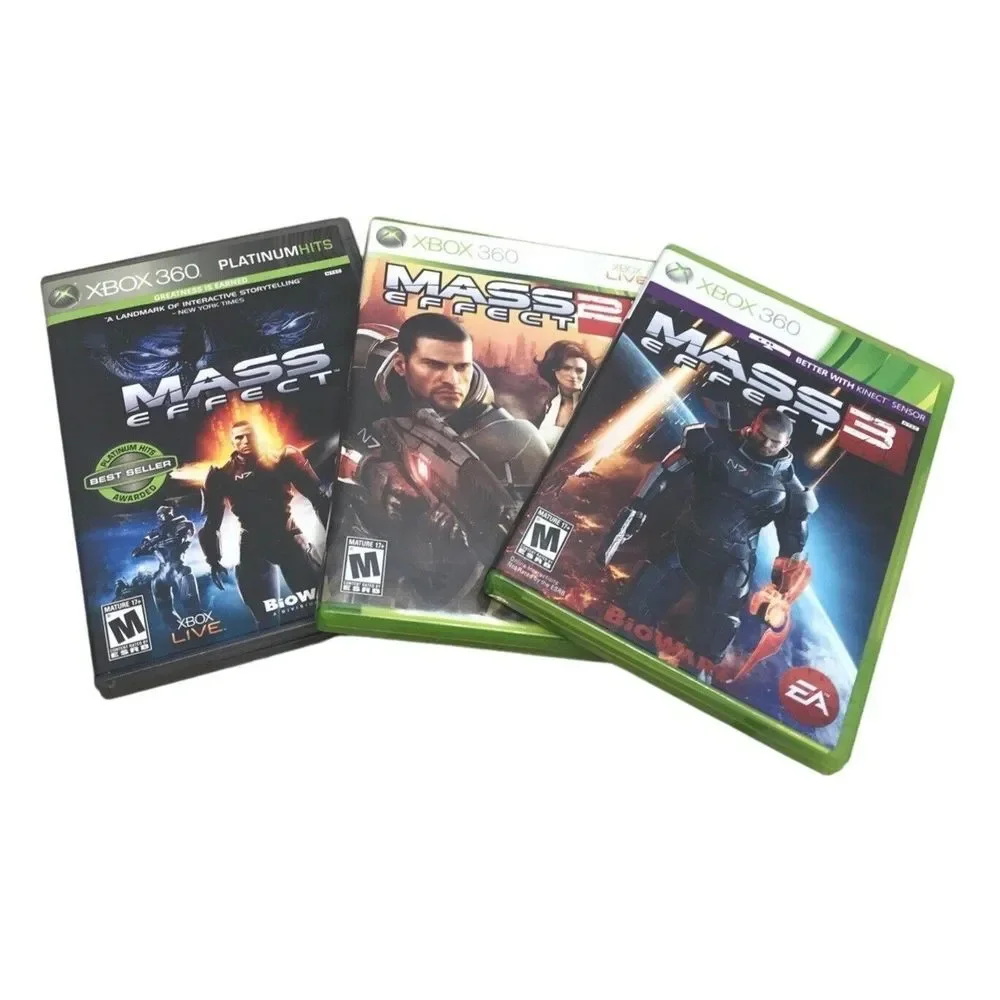 Xbox 360 3 Games Mass Effect 1 Mass Effect 2 Mass Effect 3 Rpg‎ Tested Complete